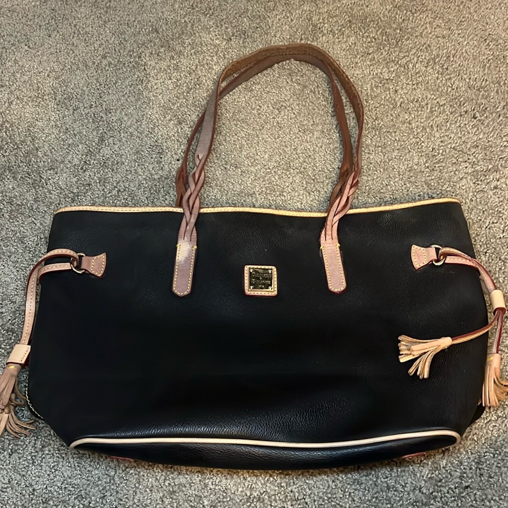Dooney & Bourke Large Black Leather Tote Bag